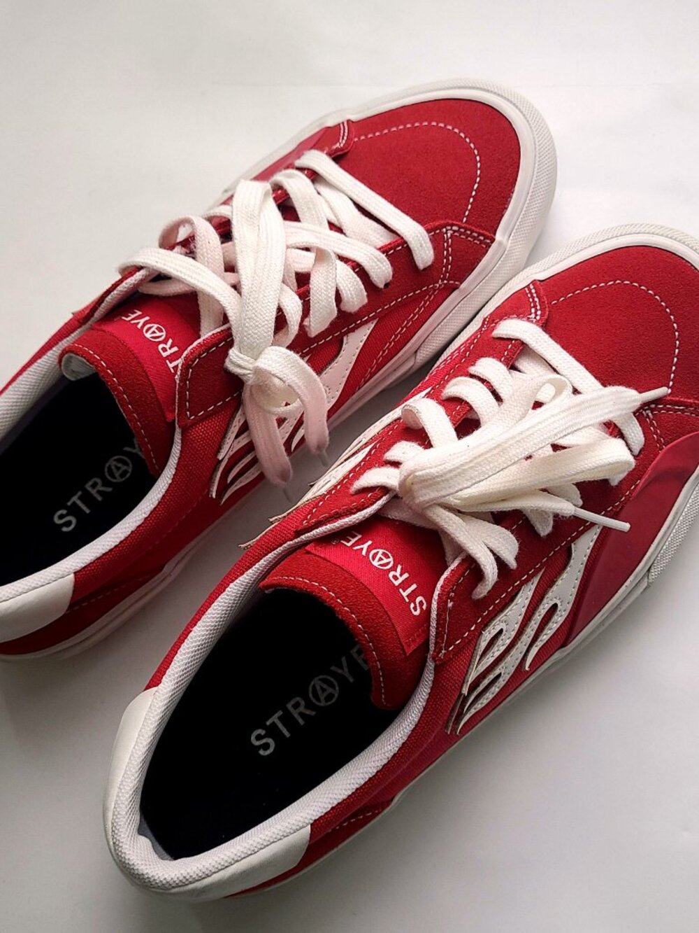 Straye Logan Flame Red Suede Skate Shoes Casual - Men US10 280cm